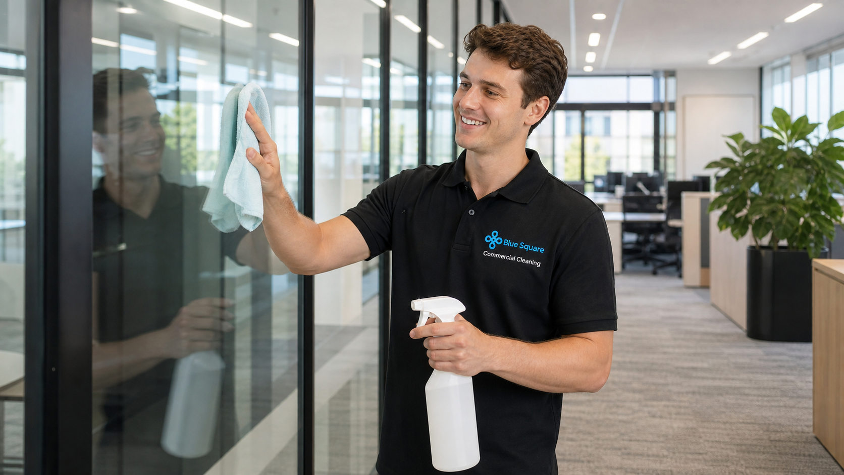 Employee Blue Square Commercial Cleaning